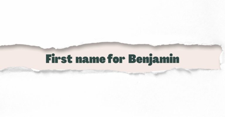 First name for Benjamin