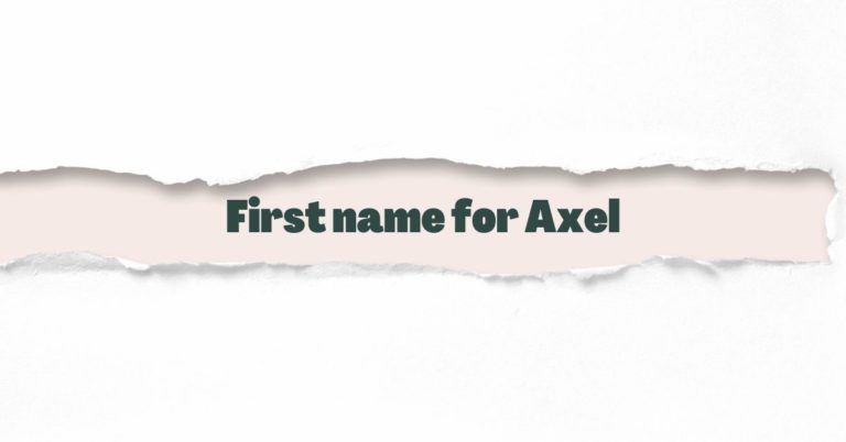 First name for Axel