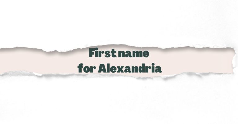 First name for Alexandria