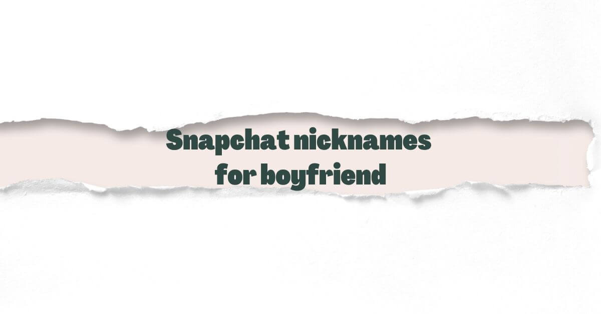 Snapchat nicknames for boyfriend