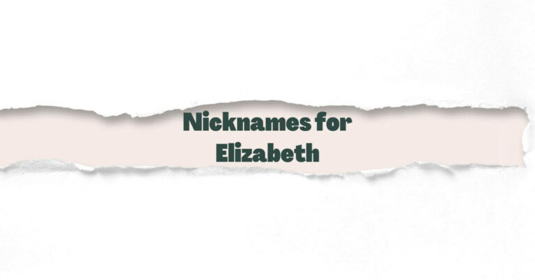 Nicknames for Elizabeth