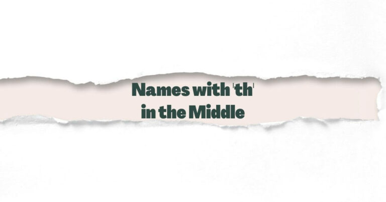 Names with th in the Middle